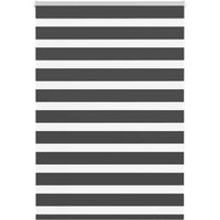 Berkfield Home Zebra Blind Black 100x150 cm Fabric Width 95.9 cm Polyester