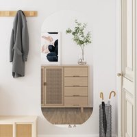 Berkfield Home Wall Mirror 45x100 cm Glass Oval in Silver