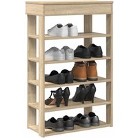 Berkfield Home Shoe Rack Sonoma Oak 60x30x98 cm Engineered Wood in Brown | Size: 60 x 30 x 98 cm