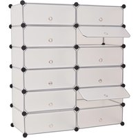 Berkfield Home Interlocking Shoe Organiser with 12 Compartments White