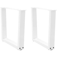 Berkfield Home Dining Table Legs V-Shape 2 pcs White 60x(42-43.3) cm Steel