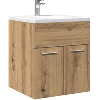 Berkfield Home Bathroom Sink Cabinet Artisan Oak 41x38.5x46 cm Engineered Wood in Brown