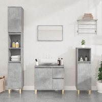 Berkfield Home Bathroom Cabinet Concrete Grey 65x33x60 cm Engineered Wood | Size: 65 x 33 x 60 cm