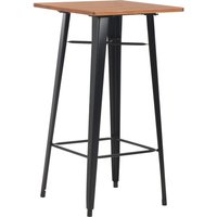 Berkfield Home Bar Table Black 60x60x108 cm Solid Pine Wood Steel | Size: 60 x 60 x 108 cm