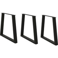 Berkfield Home Dining Table Legs V-Shape 3 pcs Black 80x(72-73.3) cm Steel