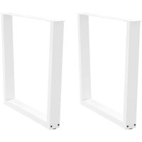 Berkfield Home Dining Table Legs V-Shape 2 pcs White 90x(72-73.3) cm Steel