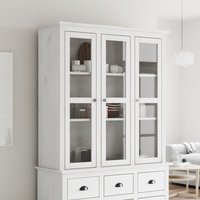 Berkfield Home Cabinet with Glass Doors BODO White Solid Wood Pine
