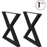 Berkfield Home Dining Table Legs 2 pcs Black 90x(72-73.3) cm Steel