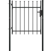 Berkfield Home Door Fence Gate with Spear Top 100x75 cm in Black