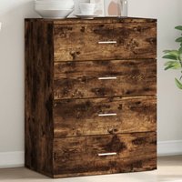 Berkfield Home Sideboard Smoked Oak 60x39x80 cm Engineered Wood in Brown | Size: 60 x 39 x 80 cm