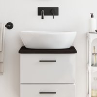 Berkfield Home Bathroom Countertop Dark Brown 40x40x2 cm Treated Solid Wood in Grey | Size: 40 x 40 x 2 cm