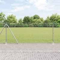 Berkfield Home Fence Post Set Set of 2 Galvanised steel 10 x 1 m Durable in Silver