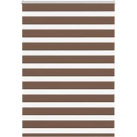 Berkfield Home Zebra Blind Brown 115x100 cm Fabric Width 110.9 cm Polyester