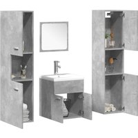Berkfield Home 5 Piece Bathroom Furniture Set Concrete Grey Engineered Wood
