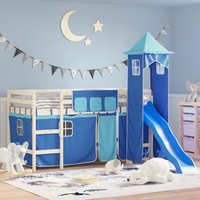 Berkfield Home Curtains for Loft Bed with Tower Blue Polyester