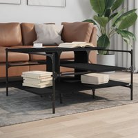 Berkfield Home Coffee Table Black 100x100x48.5 cm Engineered Wood