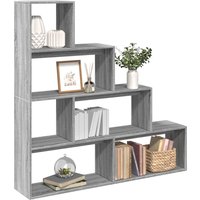Berkfield Home Room Divider Bookcase 4-Tier Grey Sonoma 143.5x29x143.5 cm Engineered Wood