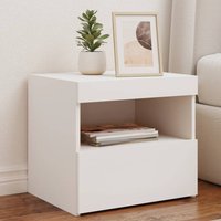 Berkfield Home Bedside Cabinets with LED Lights 2 pcs White 50x40x45 cm | Size: 50 x 40 x 45 cm