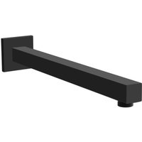Nes Home Rectangular 380mm Modern Wall Mounted Shower Arm Matte Black Solid Brass