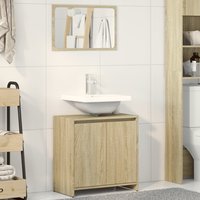 Berkfield Home Bathroom Furniture Set Sonoma Oak Engineered Wood in Brown