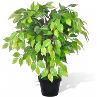 Berkfield Home Artificial Dwarf Ficus with Pot 60 cm in Green