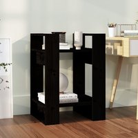 Berkfield Home Book Cabinet/Room Divider Black 41x35x57 cm Solid Wood Pine | Size: 41 x 35 x 57 cm