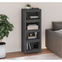 Berkfield Home Book Cabinet Grey 50x35x125.5 cm Solid Wood Pine