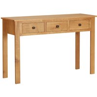 Berkfield Home Dressing Table 110x40x75 cm Solid Oak Wood in Brown | Size: 110 x 40 x 75 cm