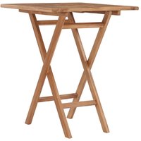 Berkfield Home Folding Garden Table 60x60x75 cm Solid Teak Wood in Brown | Size: 60 x 60 x 75 cm