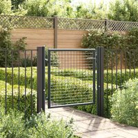 Berkfield Home Mesh Garden Gate Galvanised Steel 100x125 cm Grey