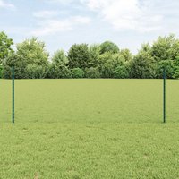 Berkfield Home Fence Posts 11 pcs U-Channel Green 80 cm Steel, Hexagon Fence Green 0, 8x25 m Steel