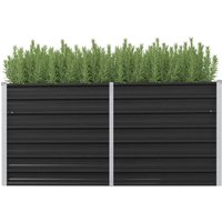 Berkfield Home Garden Raised Bed Anthracite 160x40x77 cm Galvanised Steel in Black | Size: 160 x 40 x 77 cm