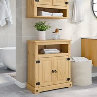 Berkfield Home Bathroom Cabinet Corona 70x33x80 cm Solid Wood Pine in Brown | Size: 70 x 33 x 80 cm