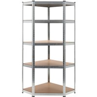 Berkfield Home Storage Shelf Silver 75x75x180 cm Steel & MDF | Size: 75 x 75 x 180 cm