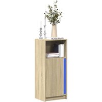 Berkfield Home Sideboard with LED Sonoma Oak 42.5x34x100 cm Engineered Wood in Brown