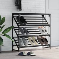 Berkfield Home Shoe Rack Black 90x30x85 cm Engineered Wood | Size: 90 x 30 x 85 cm
