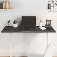Berkfield Home Table Top Dark Grey 100x60x2 cm Treated Solid Wood Oak | Size: 100 x 60 x 2 cm