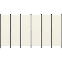 Berkfield Home 6-Panel Room Divider Cream White 300x180 cm