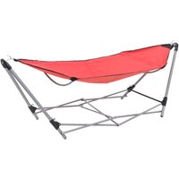 Berkfield Home Hammock with Foldable Stand Red