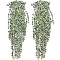 Berkfield Home 2 pcs Artificial Ivy Bush 90 cm Variegated in Green