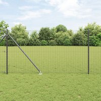 Berkfield Home Fence Posts with Spike 26 pcs √ò32 mm 160 cm Galvanised Steel in Grey