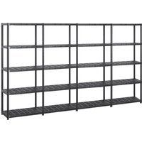 Berkfield Home Storage Shelf 5-Tier Black 284x38x170 cm Plastic | Size: 284 x 38 x 170 cm