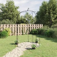 Berkfield Home Garden Arch Black Ø180x255 cm Steel | Size: 180x255 cm