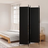 Berkfield Home 4-Panel Room Divider Black 200x220 cm Fabric