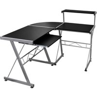 Berkfield Home Corner Computer Desk Black 132x112x99 cm Engineered Wood | Size: 132 x 112 x 99 cm
