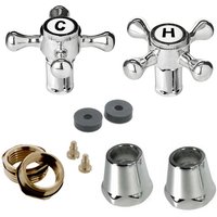 Chrome Traditional Full Turn Cross Head Handle Basin Tap