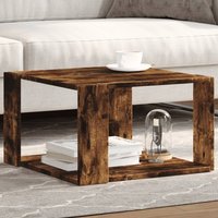 Berkfield Home Coffee Table Smoked Oak 51.5x51.5x30 cm Engineered Wood in Brown