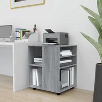 Berkfield Home Rolling Cabinet Grey Sonoma 60x53x72 cm Engineered Wood | Size: 60 x 53 x 72 cm
