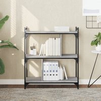 Berkfield Home Bookcase 3-Tier Grey Sonoma 76x32x88 cm Engineered Wood | Size: 76 x 32 x 88 cm