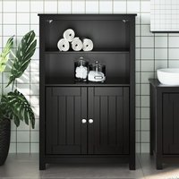 Berkfield Home Bathroom Cabinet BERG Black 69.5x34x110 cm Solid Wood Pine